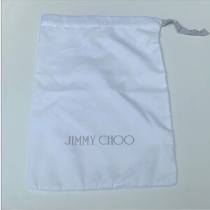 Jimmy Choo White Gray Logo Shoe Dust Bag Storage Travel Bag
